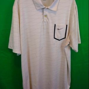 Nike Golf Dri-Fit White Striped Shirt